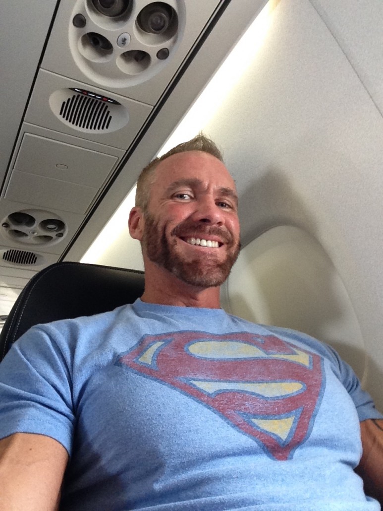 Dallas Steele On An Airplane Flying To His Porn Shoot With TitanMen.com